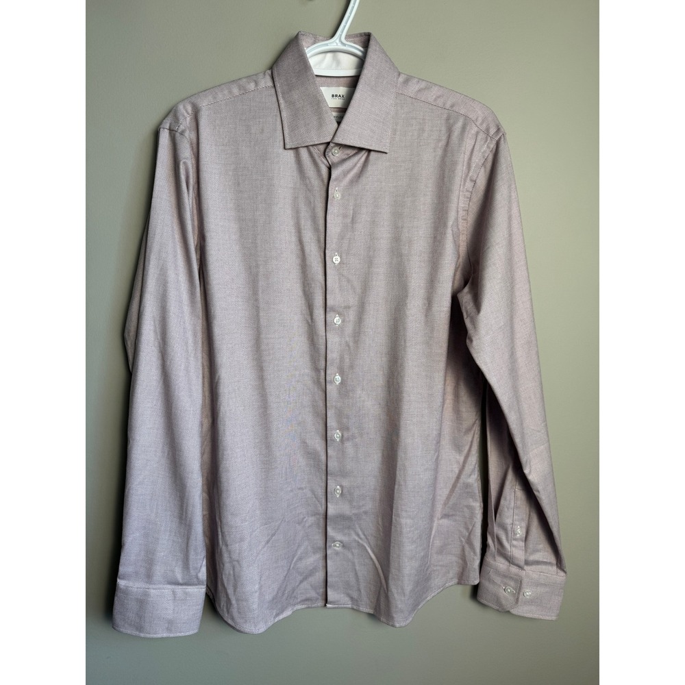 Brax Hi-Flex Harry Long Sleeve‎ Button Down Shirt Pinkish Purple Mens M Preppy